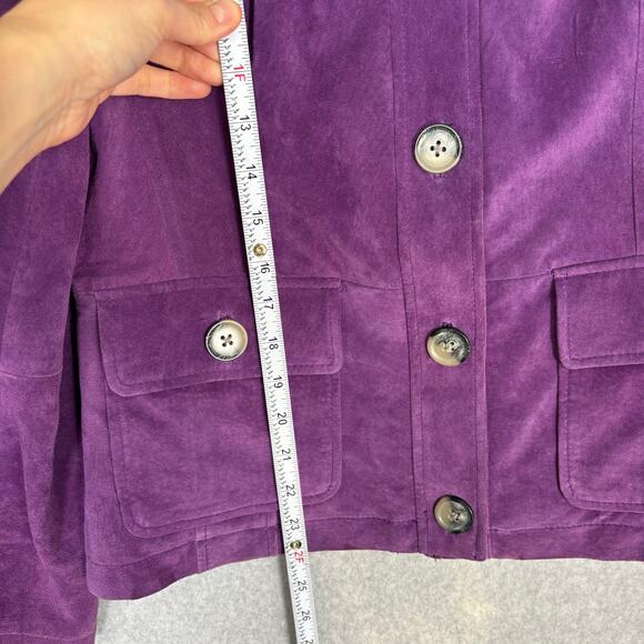 Women's Purple Genuine Suede Jacket - Picture 4 of 11